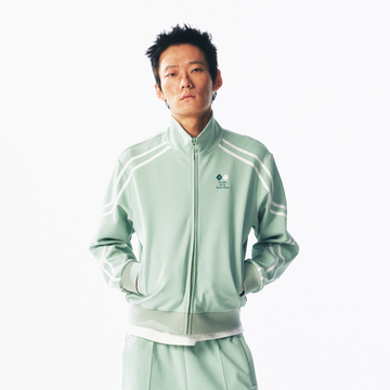 1997 POSTOFFICE Contrast Curved-Stripe Qucik-Dry Track Jacket-Jacket-S (Preorder)-Green-Free Shipping Leatheretro