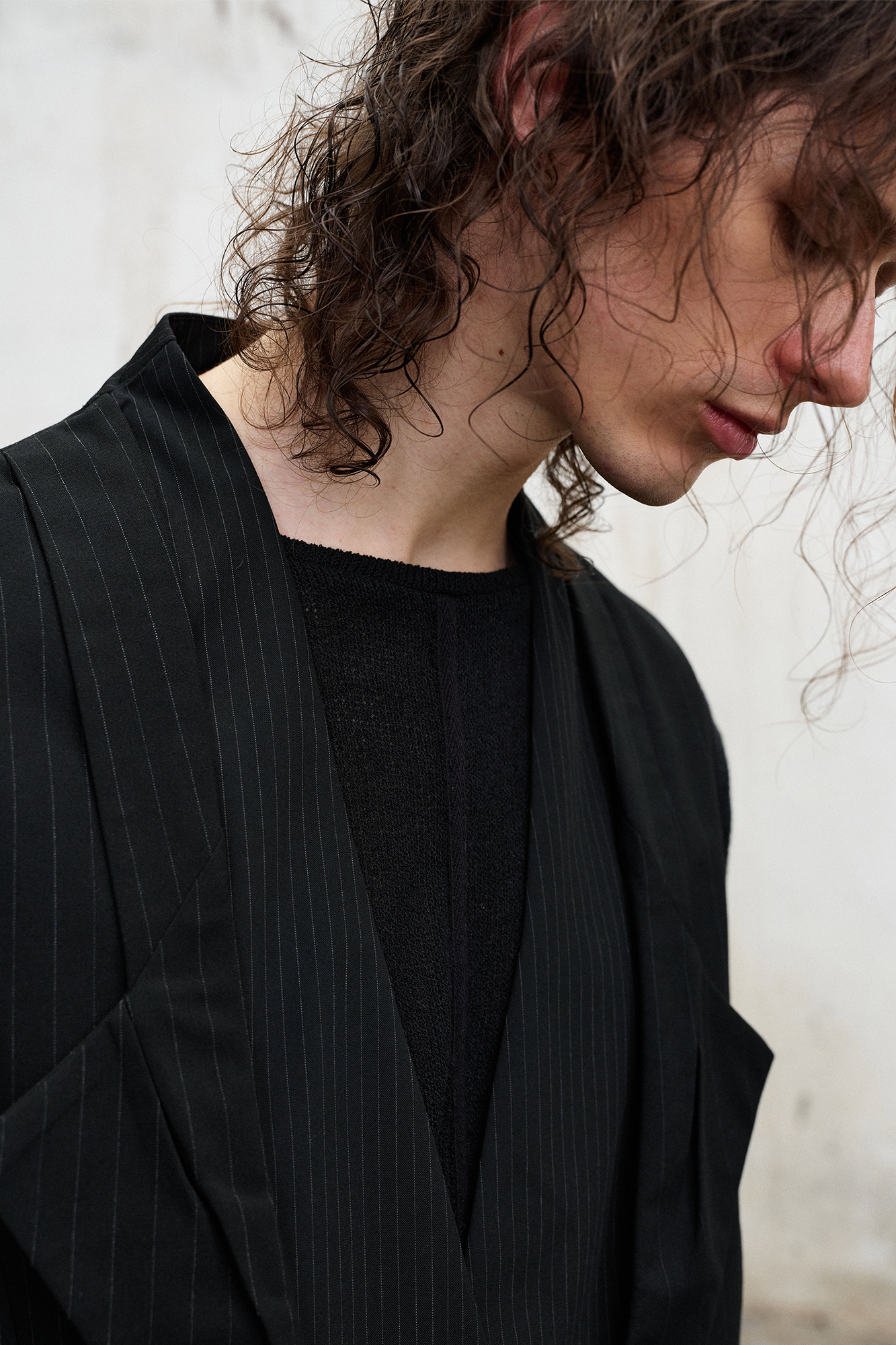 ILNya Nieternite Nifutur Double-Collar Panel Pinstripe Vest-Vest-S-Free Shipping Leatheretro