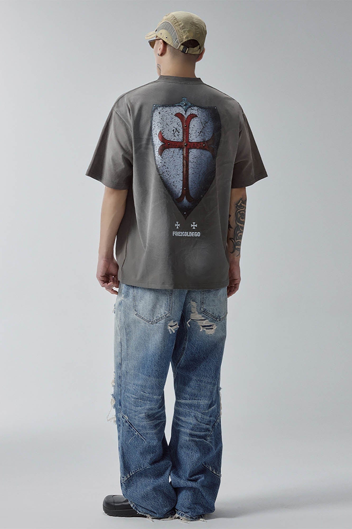 F2CE Ripped Curved Spliced Jeans-Jeans-S-Free Shipping Leatheretro