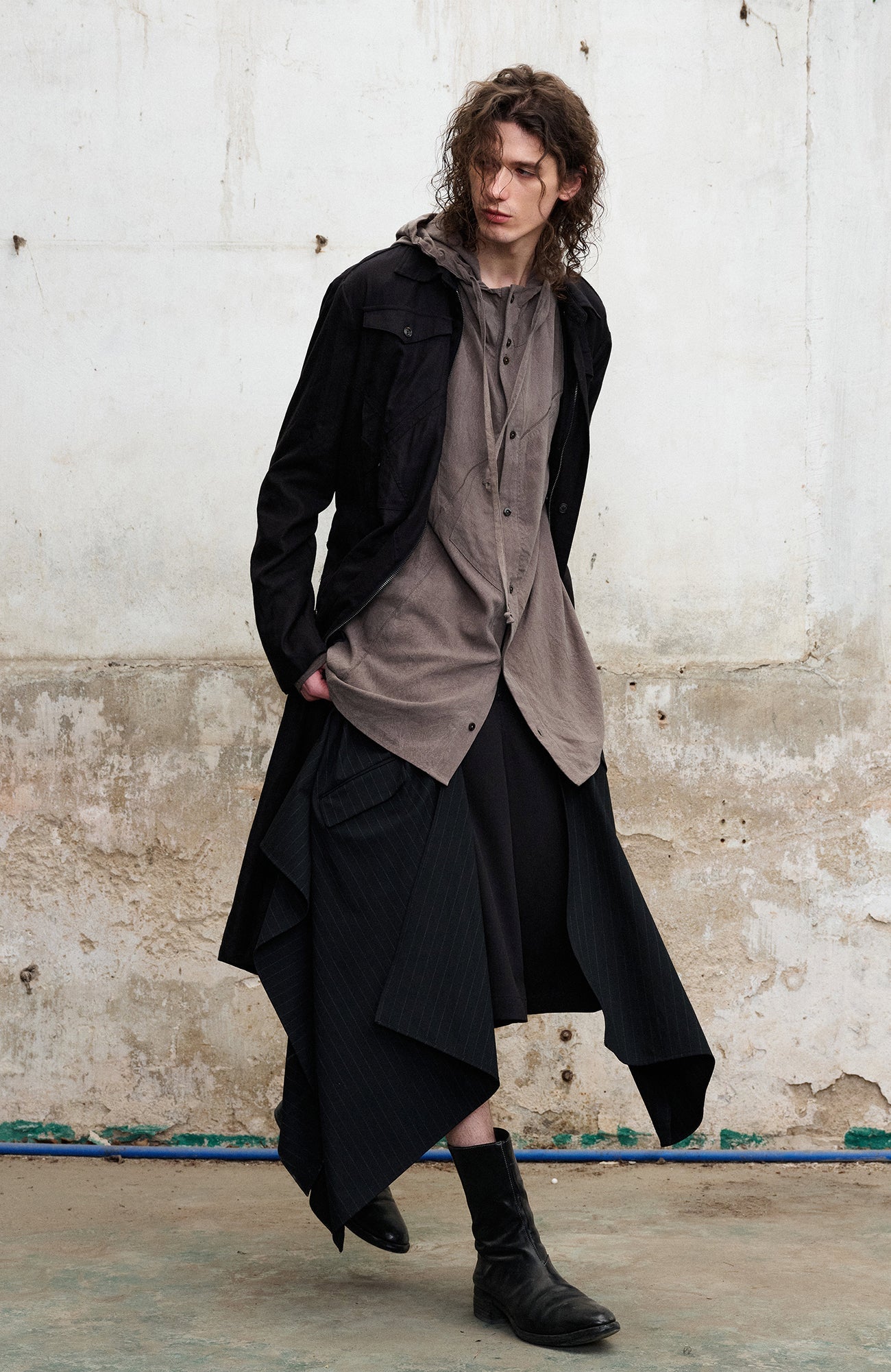 ILNya Nieternite Nifutur Draped Hooded Overshirt-Shirt-S(0)-Free Shipping Leatheretro