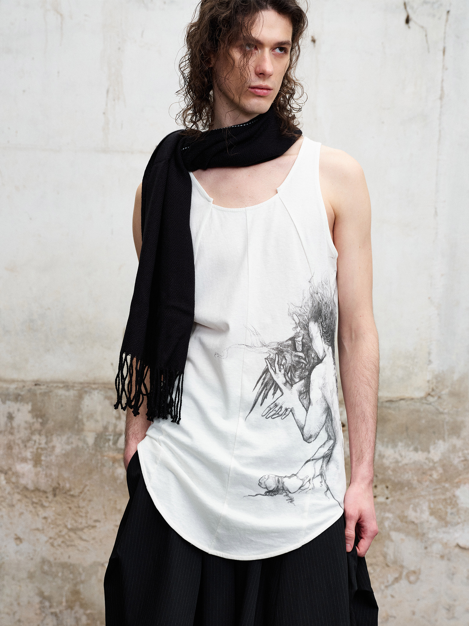 ILNya Nieternite Nifutur Spliced Graphic Tank Top-Tank Top-S (0)-Free Shipping Leatheretro