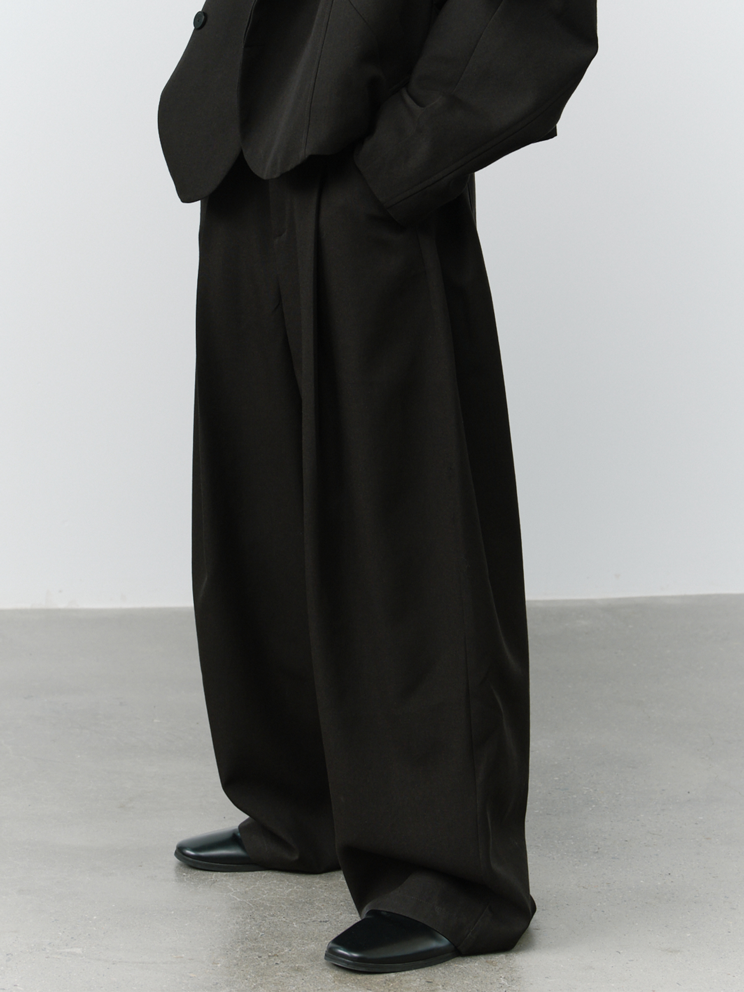 GRAINMUSTARD Minimal Draped Wide-Leg Trousers-Pants-XS-Free Shipping Leatheretro