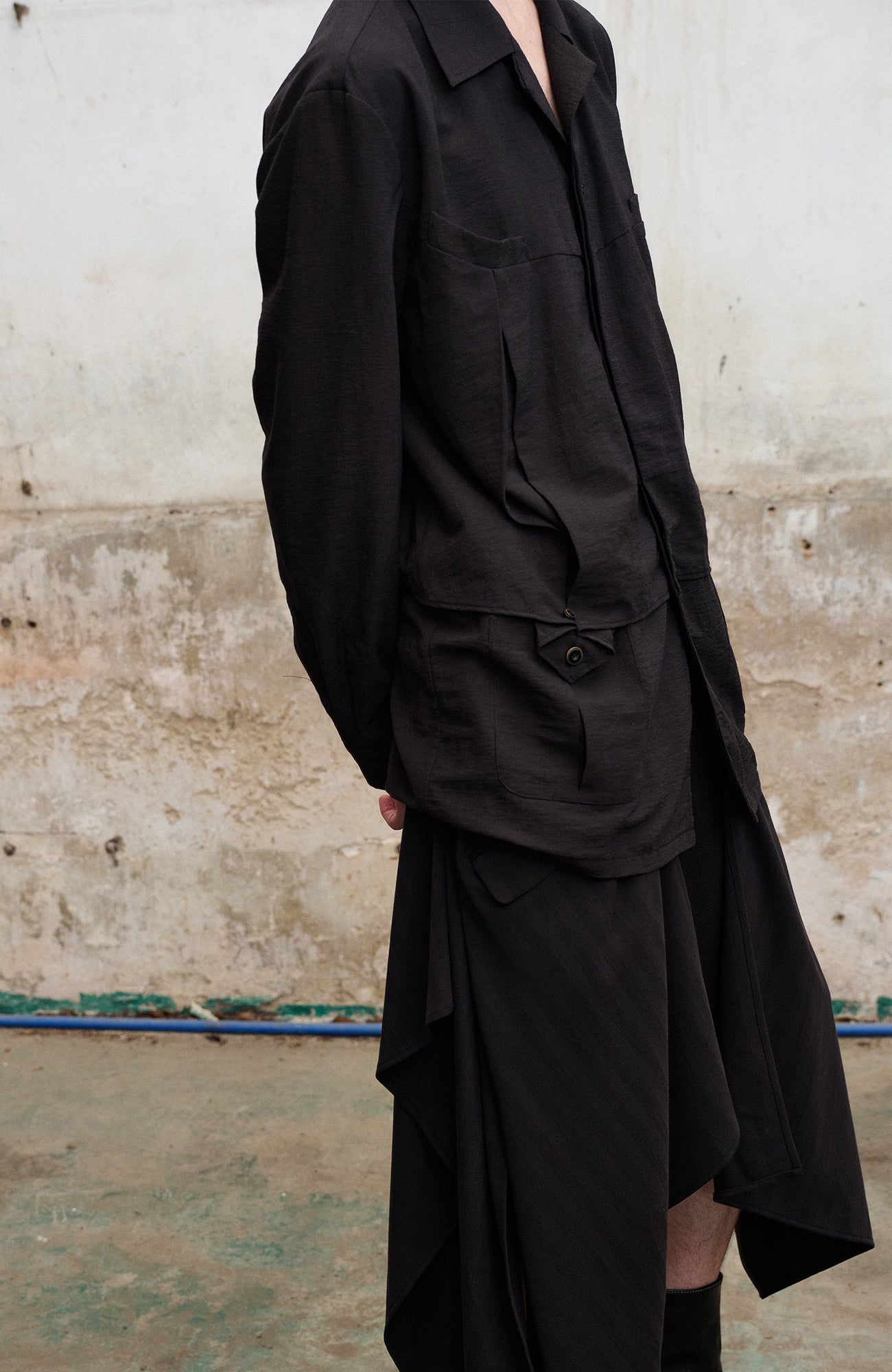ILNya Nieternite Nifutur Deconstructed Drape-Panel Shorts-Shorts-S(0) (Preorder)-Free Shipping Leatheretro