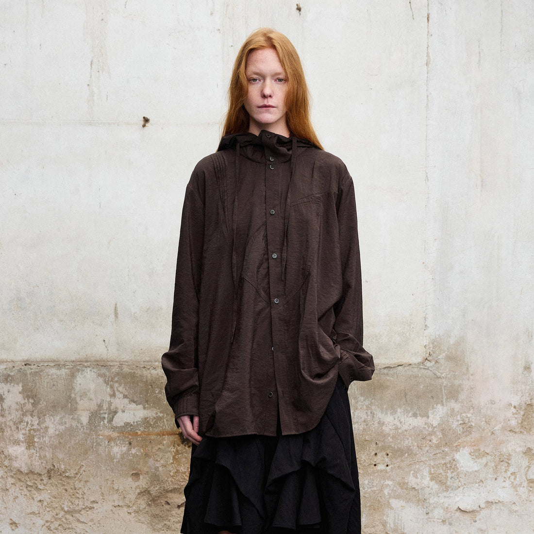ILNya Nieternite Nifutur Mohair-Blend Hooded Longline Shirt-Shirt-S(0)-Free Shipping Leatheretro