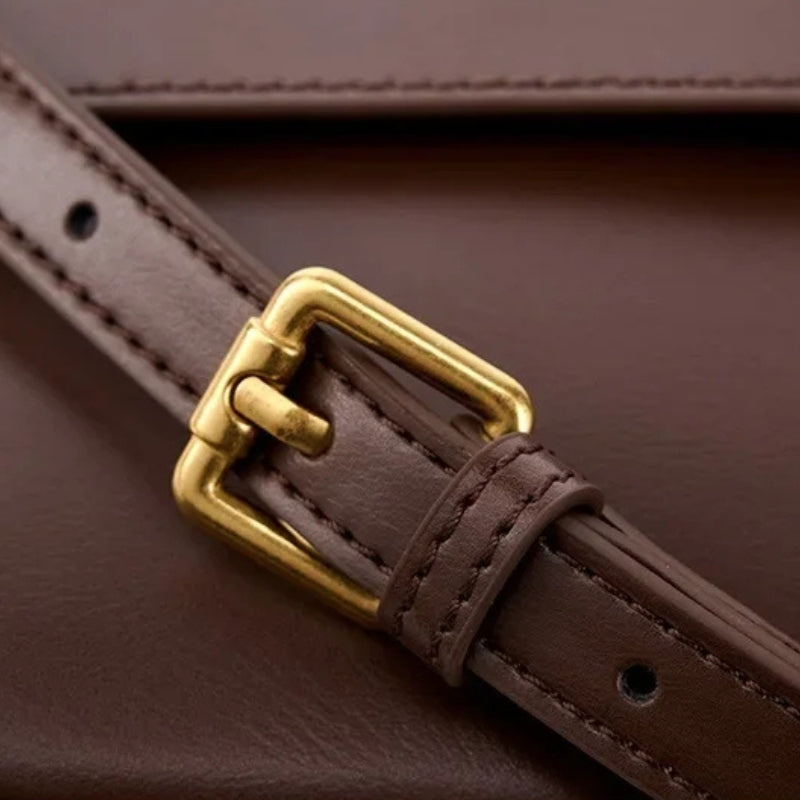 Genuine Leather Small Square Crossbody Bag - Women's Fashion Shoulder Handbags-Crossbody Bag-Black-Free Shipping Leatheretro