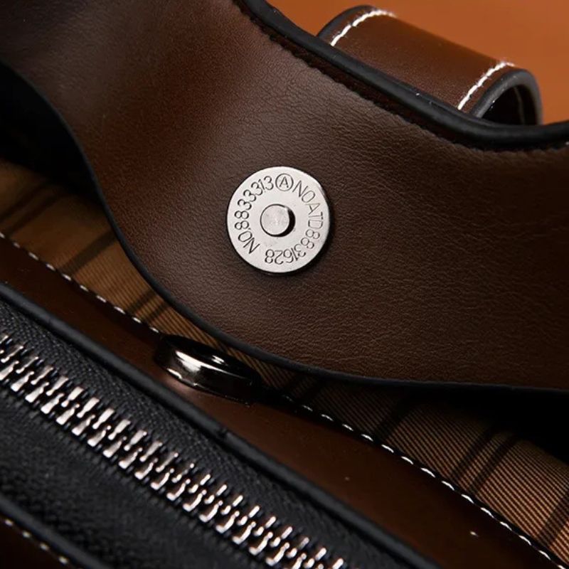 Women's Luxury Travel Bag– Retro Textured Bucket Shoulder & Crossbody Bag-Tote Bag-Brown-Free Shipping Leatheretro