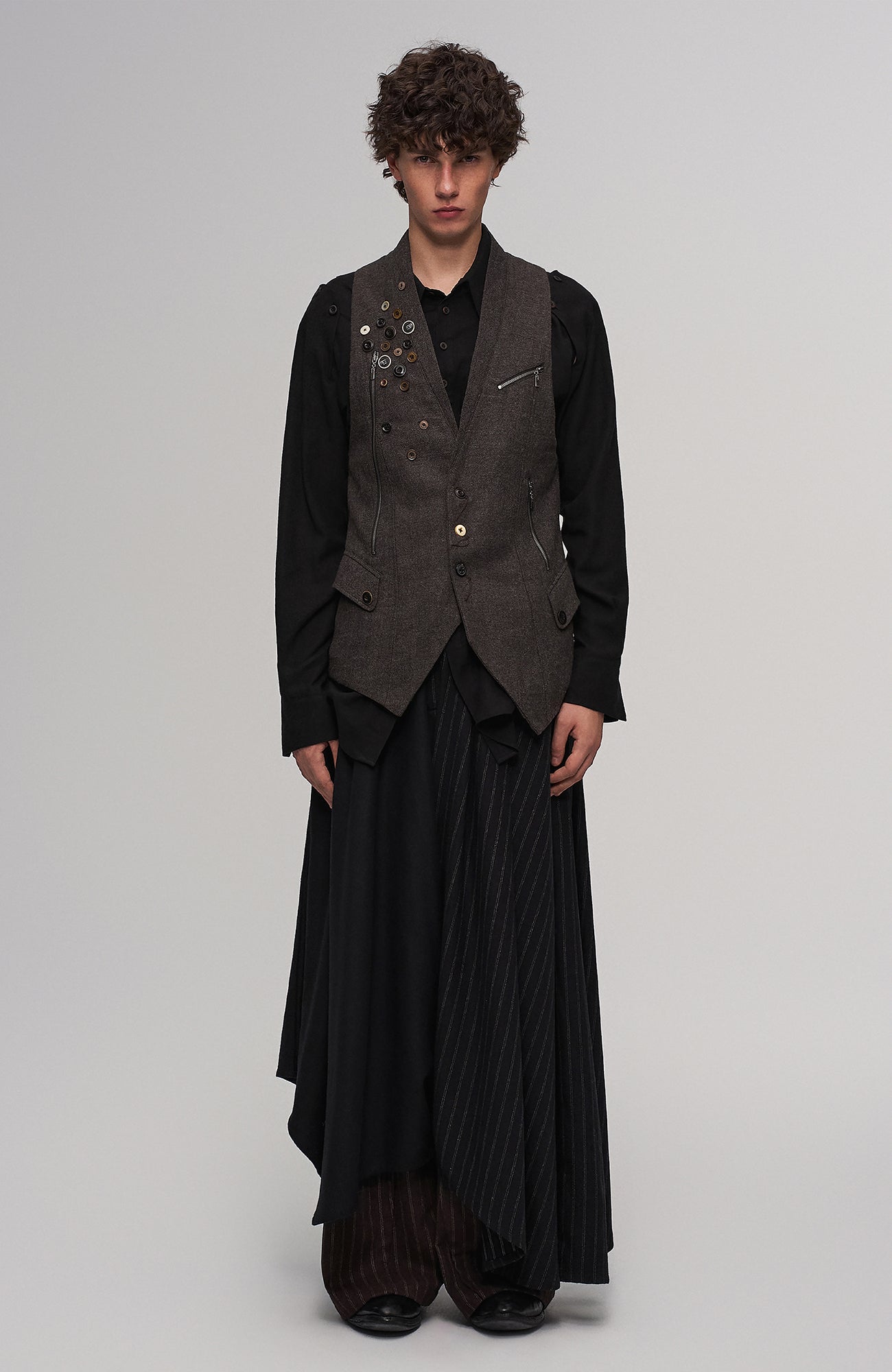 ILNya Nieternite Nifutur Asymmetrical Draped Seamed Shirt-Jacket-S (0)-Free Shipping Leatheretro