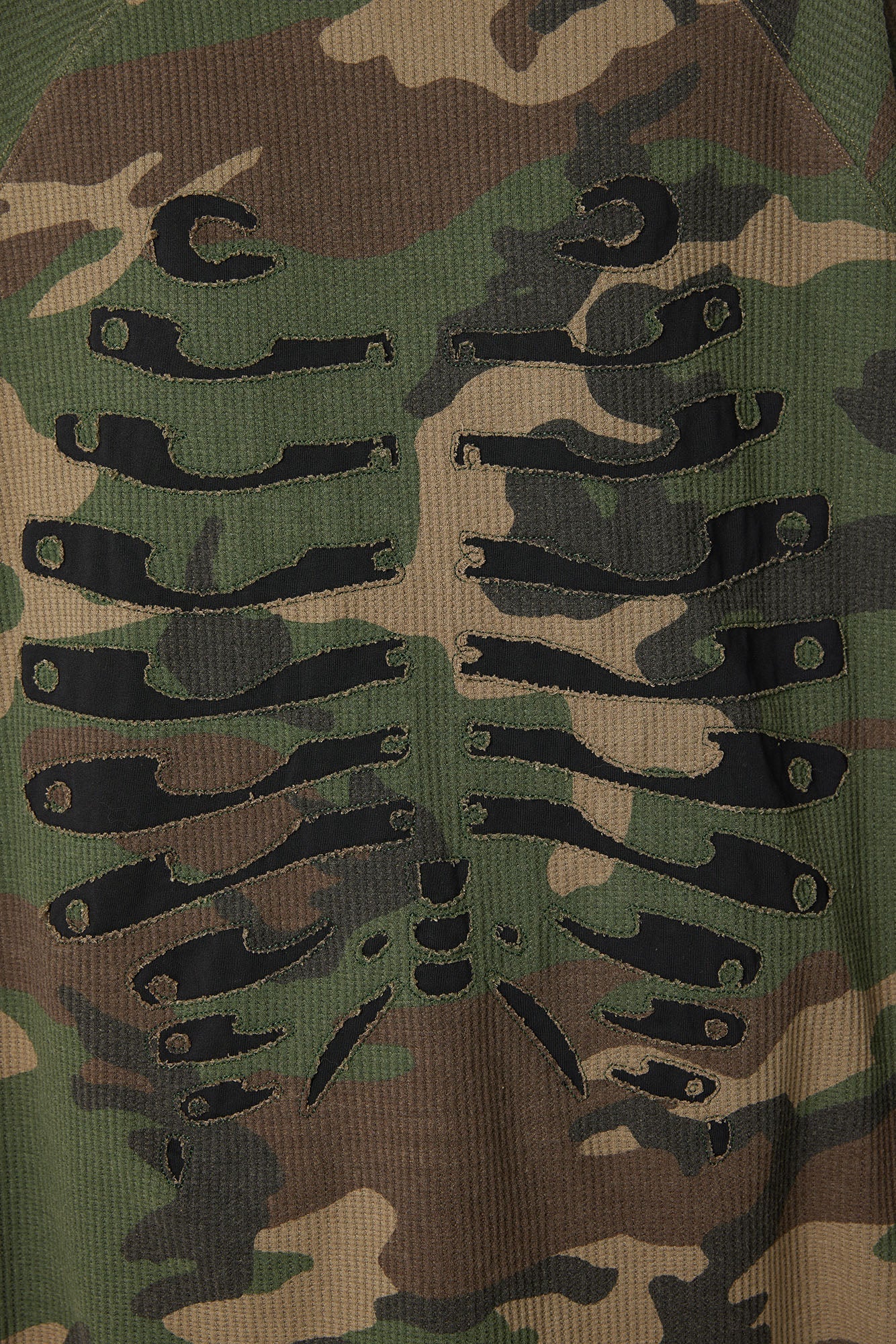 RELABEL Camo Detachable Hood Skeleton Graphic Tee-T Shirt-XS (Preorder)-Free Shipping Leatheretro