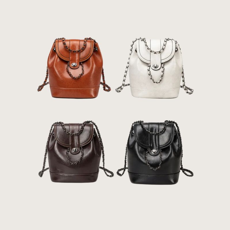 Retro Chain Shoulder Crossbody Backpack-Backpacks-Caramel-Free Shipping Leatheretro