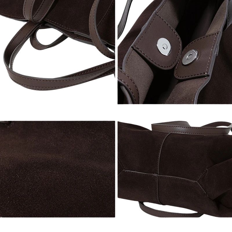 Women’s Leather Shoulder Tote – Frosted Cowhide Large Capacity Wing Bag-Desert Sand-Free Shipping Leatheretro