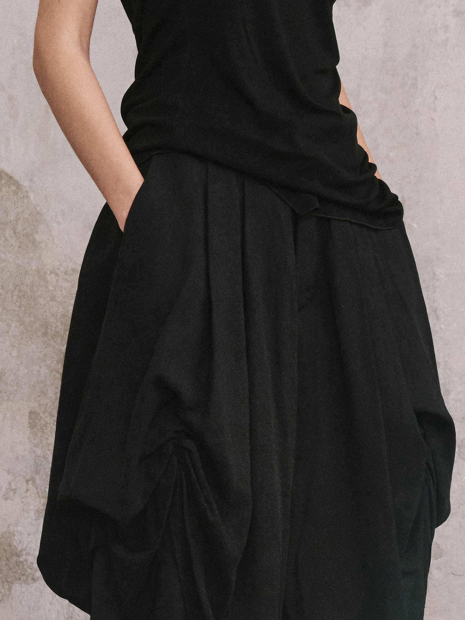 ILNya Nieternite Nifutur Paneled Pleated Drop-Crotch Shorts-Shorts-S (0) / 27-32"-Free Shipping Leatheretro
