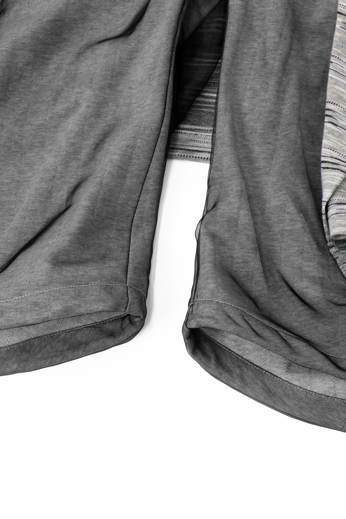 RELABEL Detachable Striped Drape Ruched Oversized Shorts Gray-Shorts-XS (Preorder)-Free Shipping Leatheretro