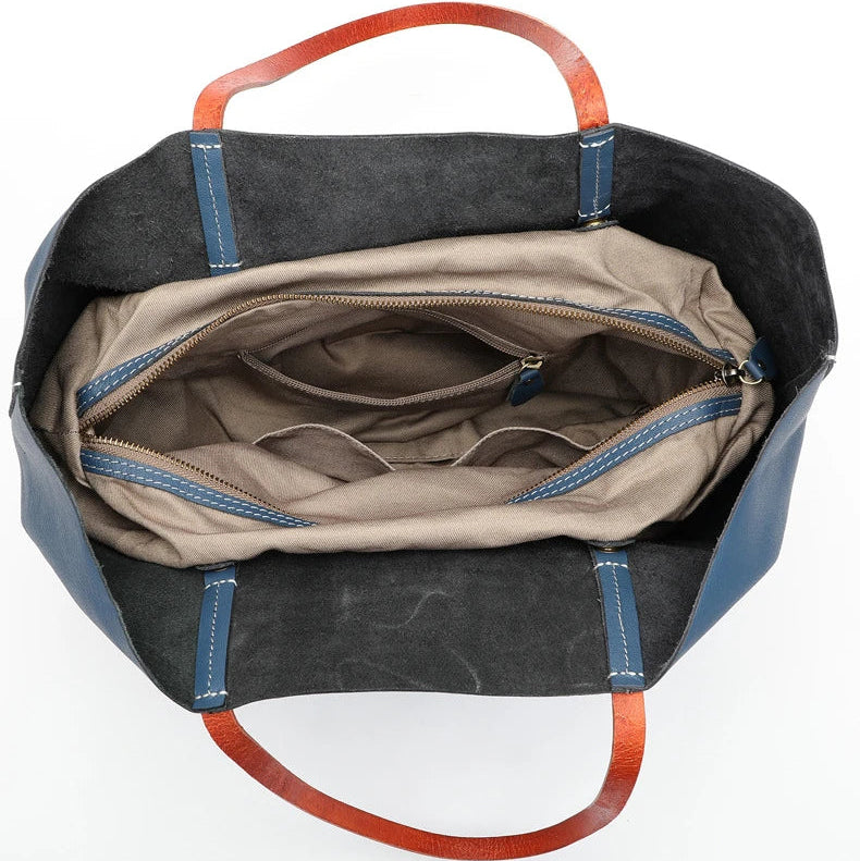 Large Capacity Leather Women's Tote Bag-Tote Bag-Black-Free Shipping Leatheretro