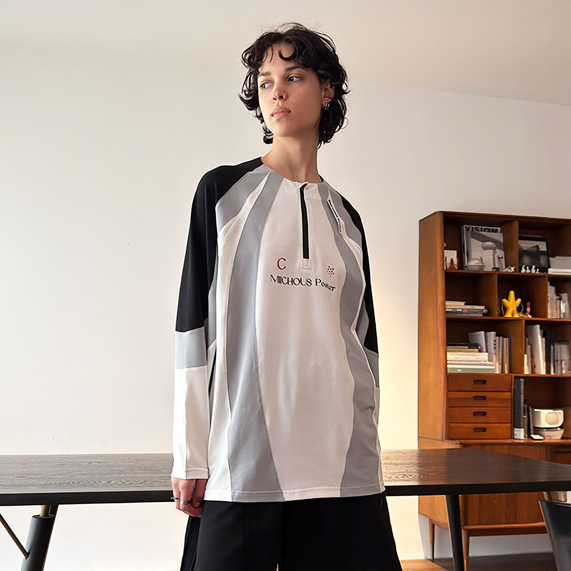 MIICHOUS Arc Contrast Panel Raglan UV Protection Long-Sleeve Tee-T Shirt-S-Free Shipping Leatheretro