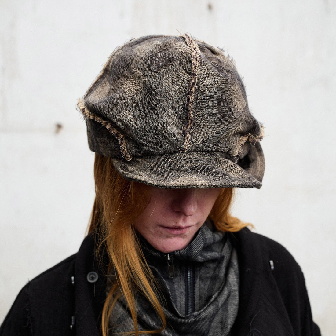 ILNya Nieternite Nifutur Frayed Plaid Spliced Newsboy Cap-Hat, Cap, Beanie-M (1)-Free Shipping Leatheretro