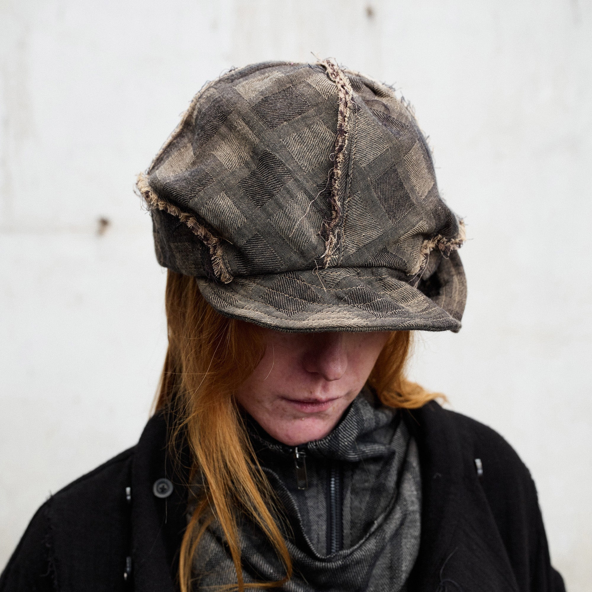 ILNya Nieternite Nifutur Frayed Plaid Spliced Newsboy Cap-Hat, Cap, Beanie-M (1)-Free Shipping Leatheretro