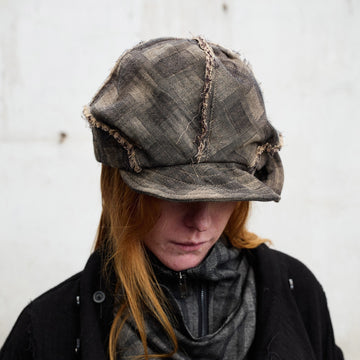 ILNya Nieternite Nifutur Frayed Plaid Spliced Newsboy Cap-Hat, Cap, Beanie-M (1)-Free Shipping Leatheretro