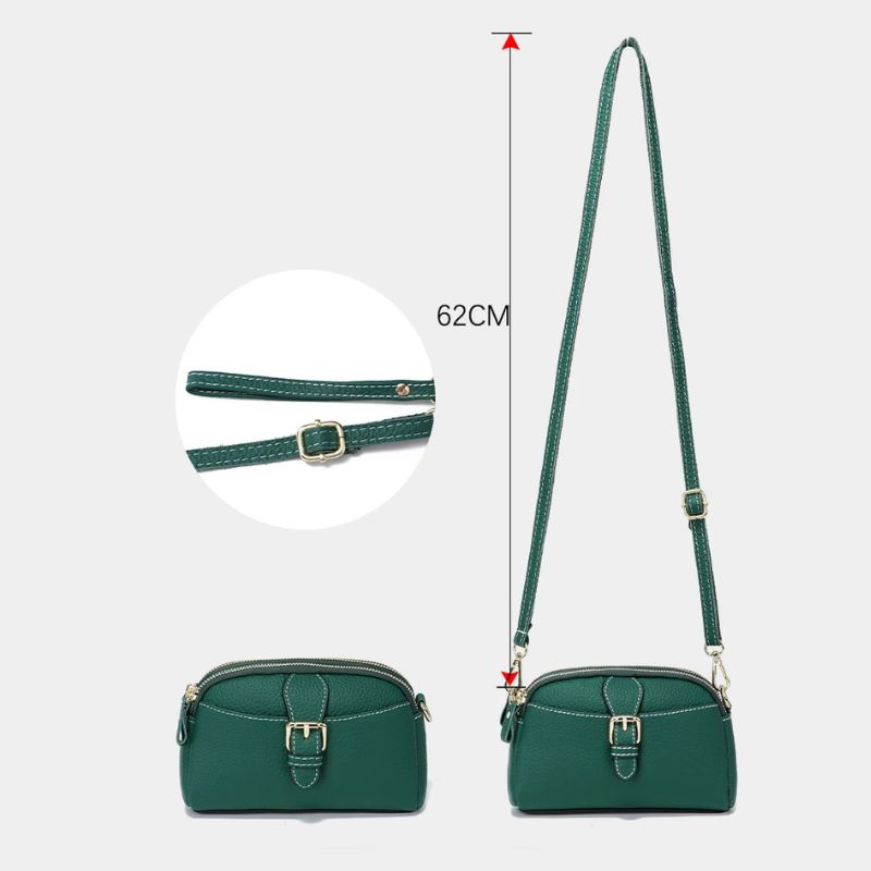 Women’s Leather Wristlet Crossbody Phone Bag-Handbags-Dark Green-Free Shipping Leatheretro