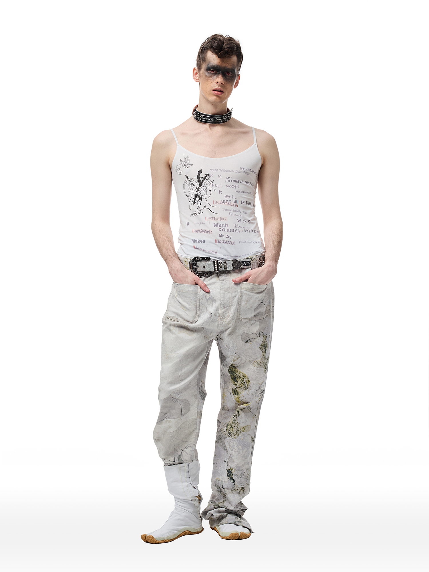 CYCYCY Floral Lace Full-Print Flared Jeans-Jeans-XXS / 27"-Free Shipping Leatheretro
