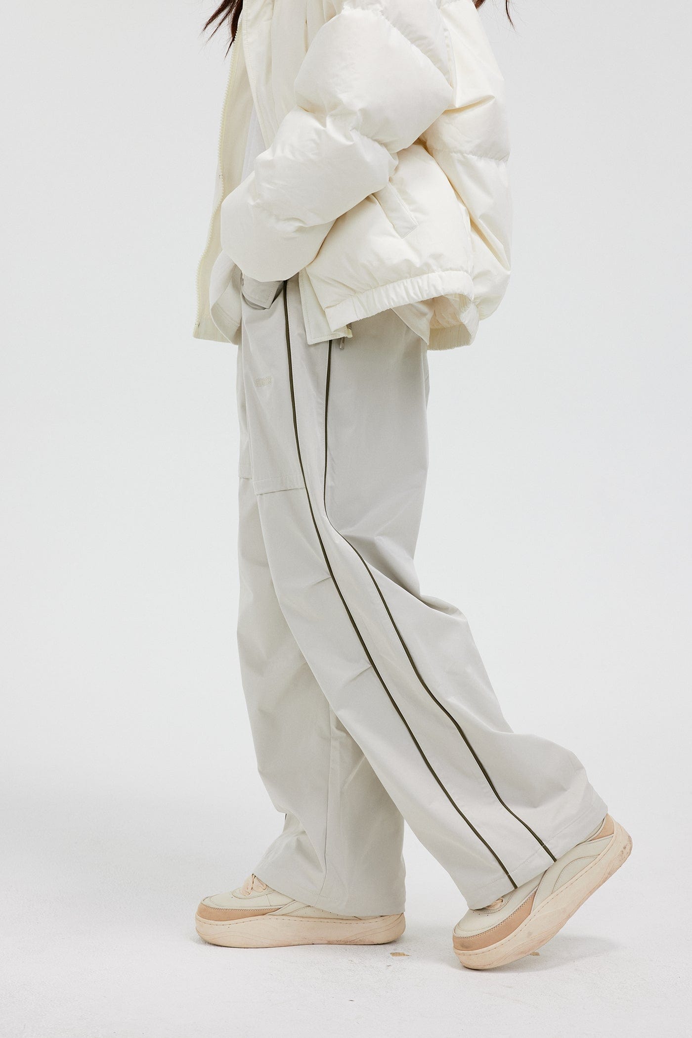 BONELESS Paneled Crinkled Parachute Pants-Pants-S-Black-Free Shipping Leatheretro