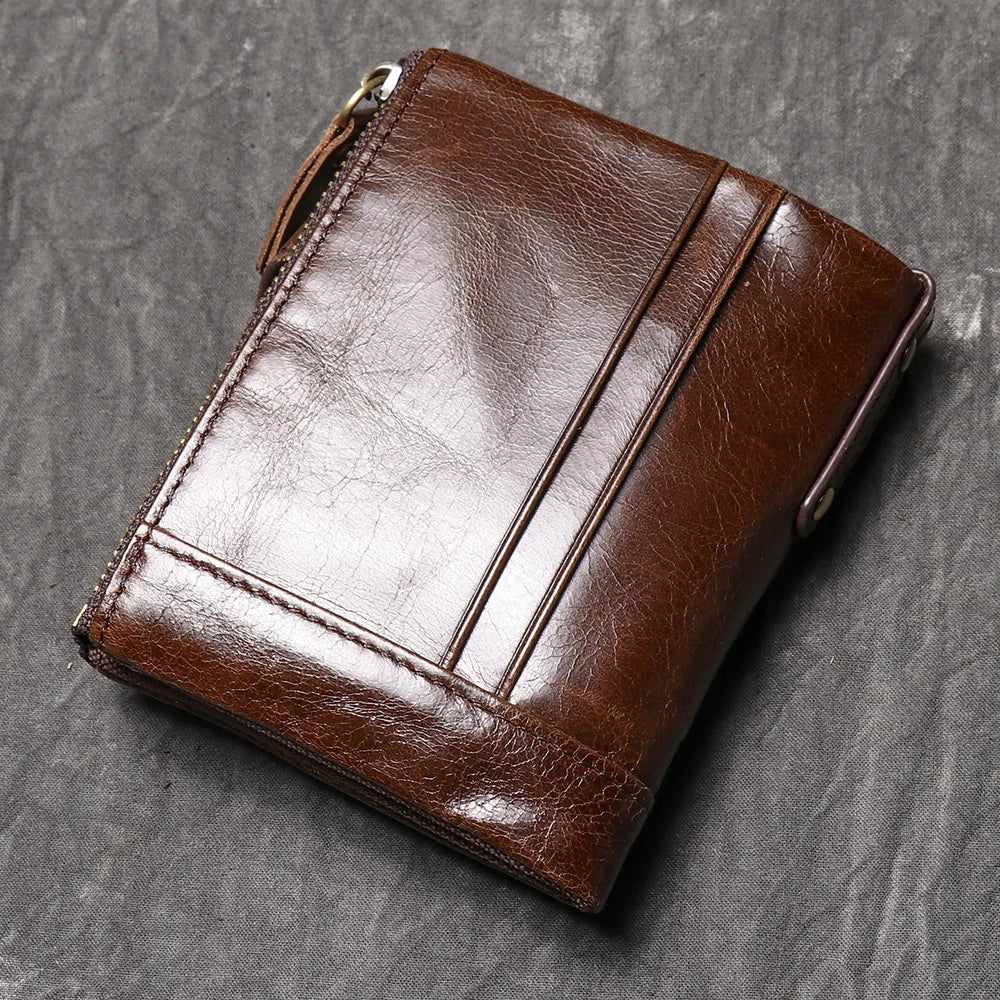 Premium Genuine Leather Men's Wallet-Wallets & Money Clips-Black-Free Shipping Leatheretro