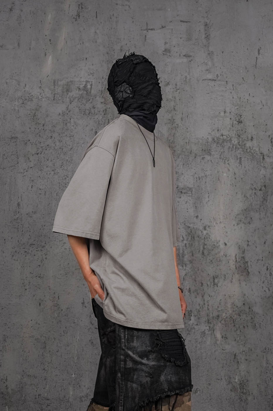 UNDERWATER Distressed Embroidery T-Shirt Light Sand-T Shirt-S-Free Shipping Leatheretro