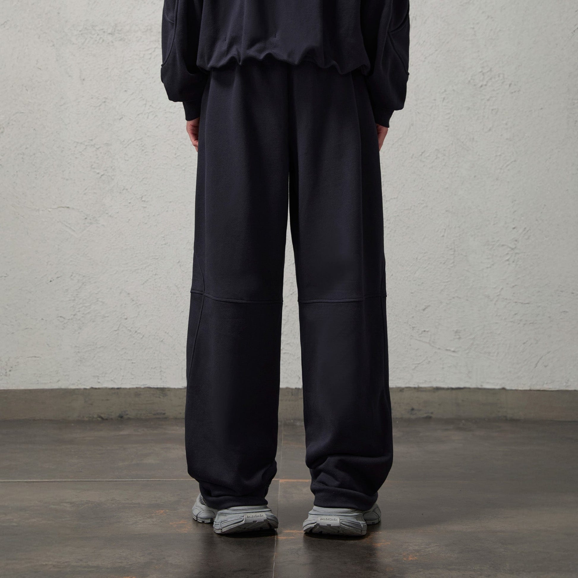 ORGANIC EMOTION Structured Panelled Oversized Sweatpants-Pants-Dark Blue-S-Free Shipping Leatheretro