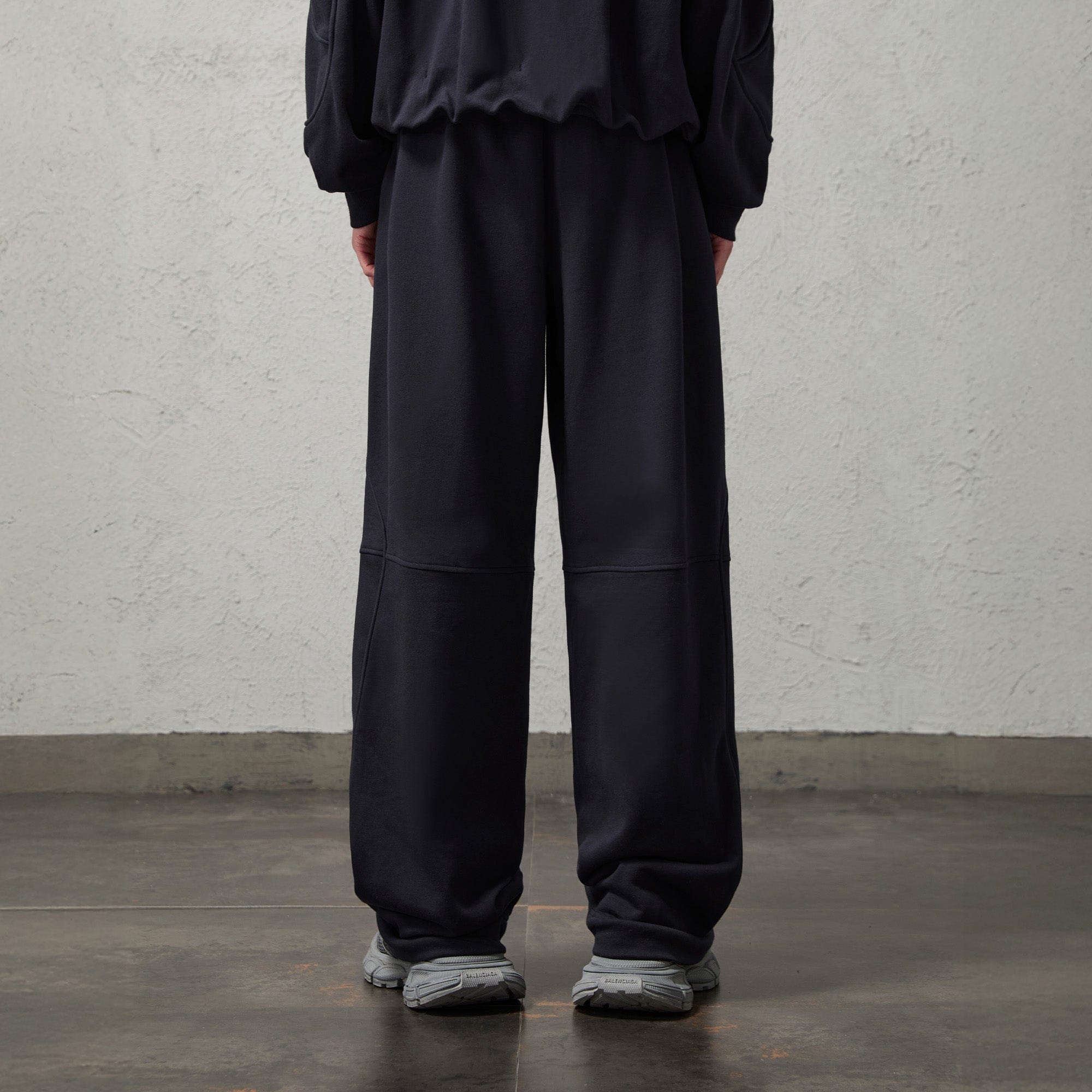 ORGANIC EMOTION Structured Panelled Oversized Sweatpants-Pants-Dark Blue-S-Free Shipping Leatheretro