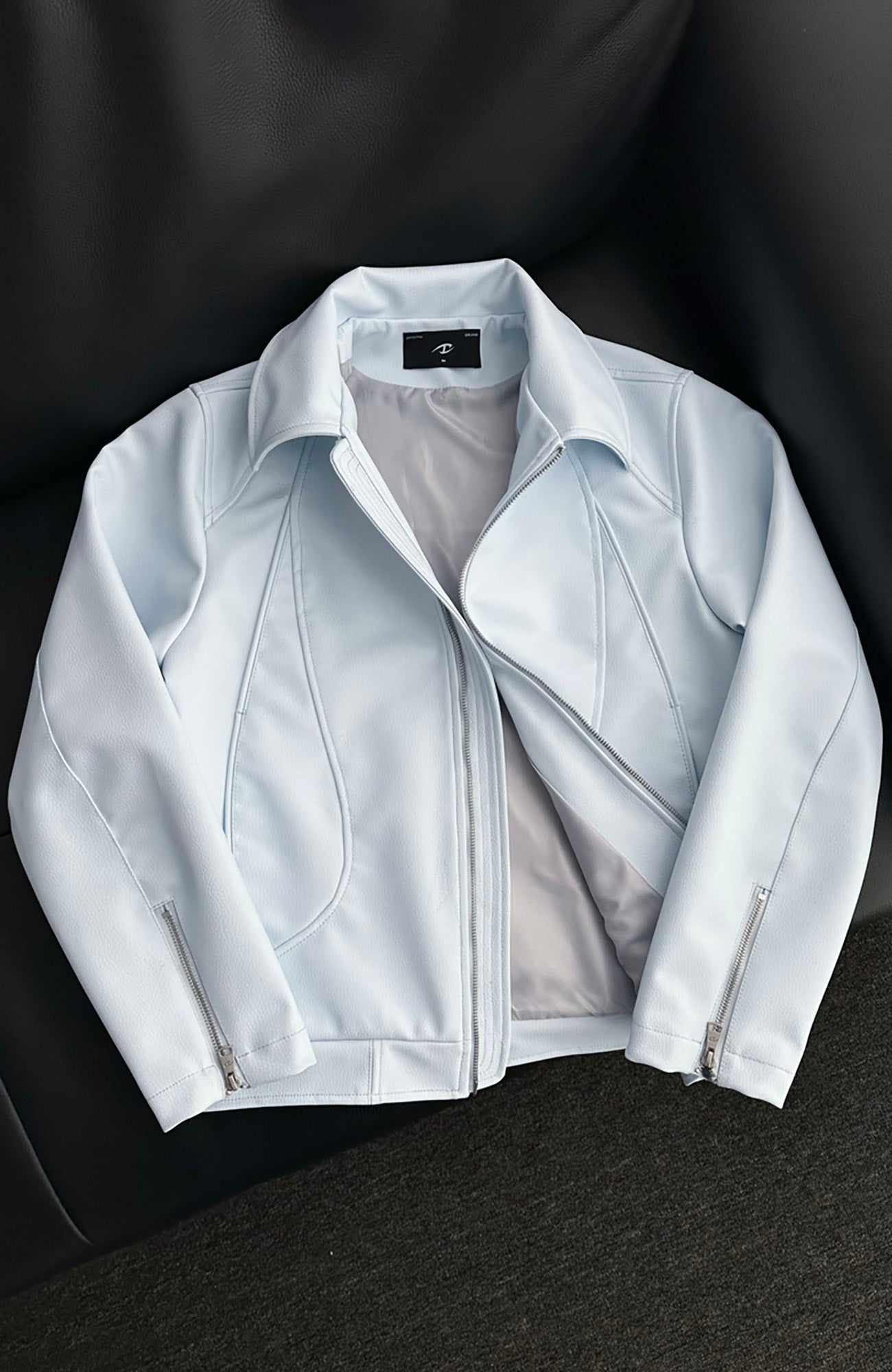 CATSSTAC Knightcore Pebbled Jacket-Jacket-M-Blue-Free Shipping Leatheretro