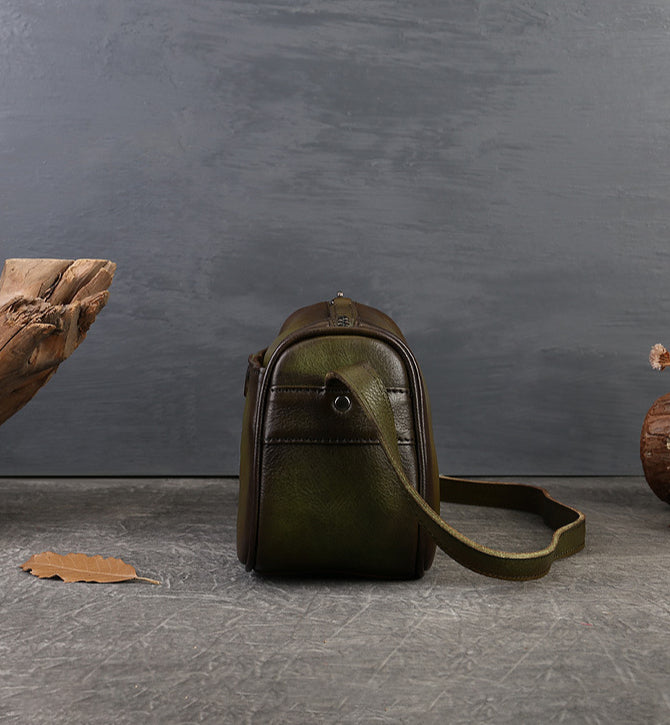 Handmade Top-Grain Leather Crossbody Bag for Women-Brown-Free Shipping Leatheretro