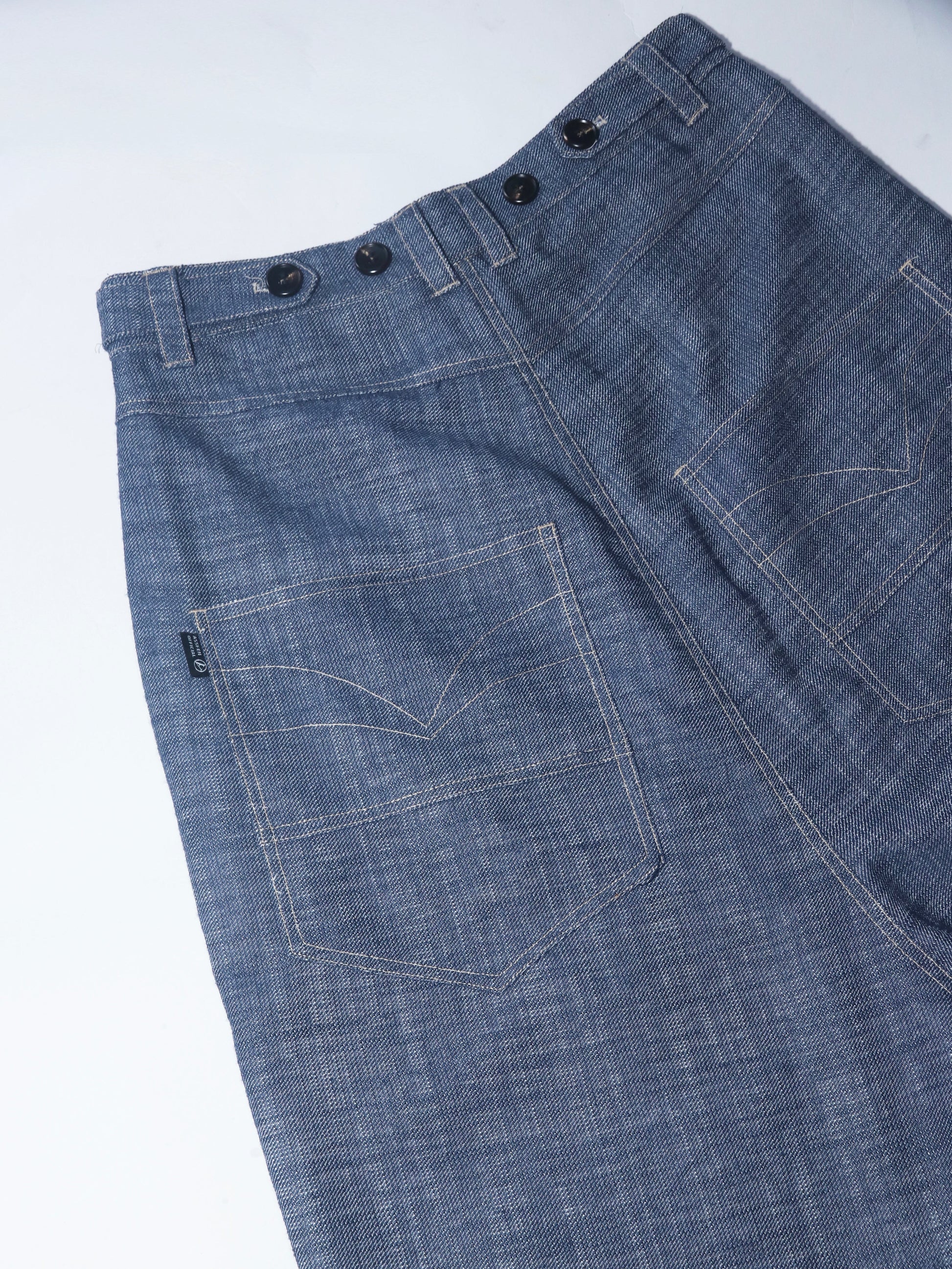 ASSEEN Dropped-Crotch Wide-Leg Linen-Blend Jeans-Jeans-S / 28-30”-Free Shipping Leatheretro