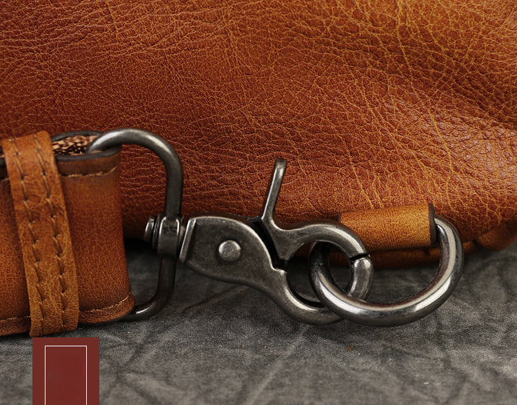 Genuine Full-Grain Leather Unisex Crossbody Chest Bag – Handmade Vintage Retro Style Shoulder Purse for Men & Women-crossbody bags-Brown-Free Shipping Leatheretro