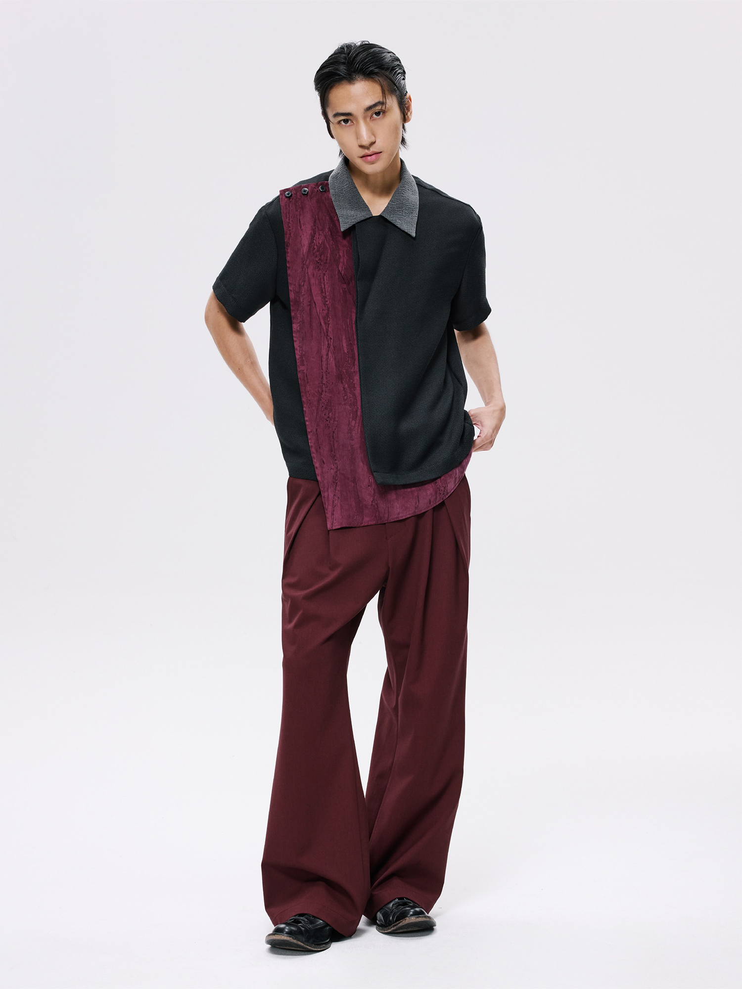 ALVNG AR ANTS Horn Buckle Belted Pleated Trousers-Pants-XS / 28-32"-Gray-Free Shipping Leatheretro