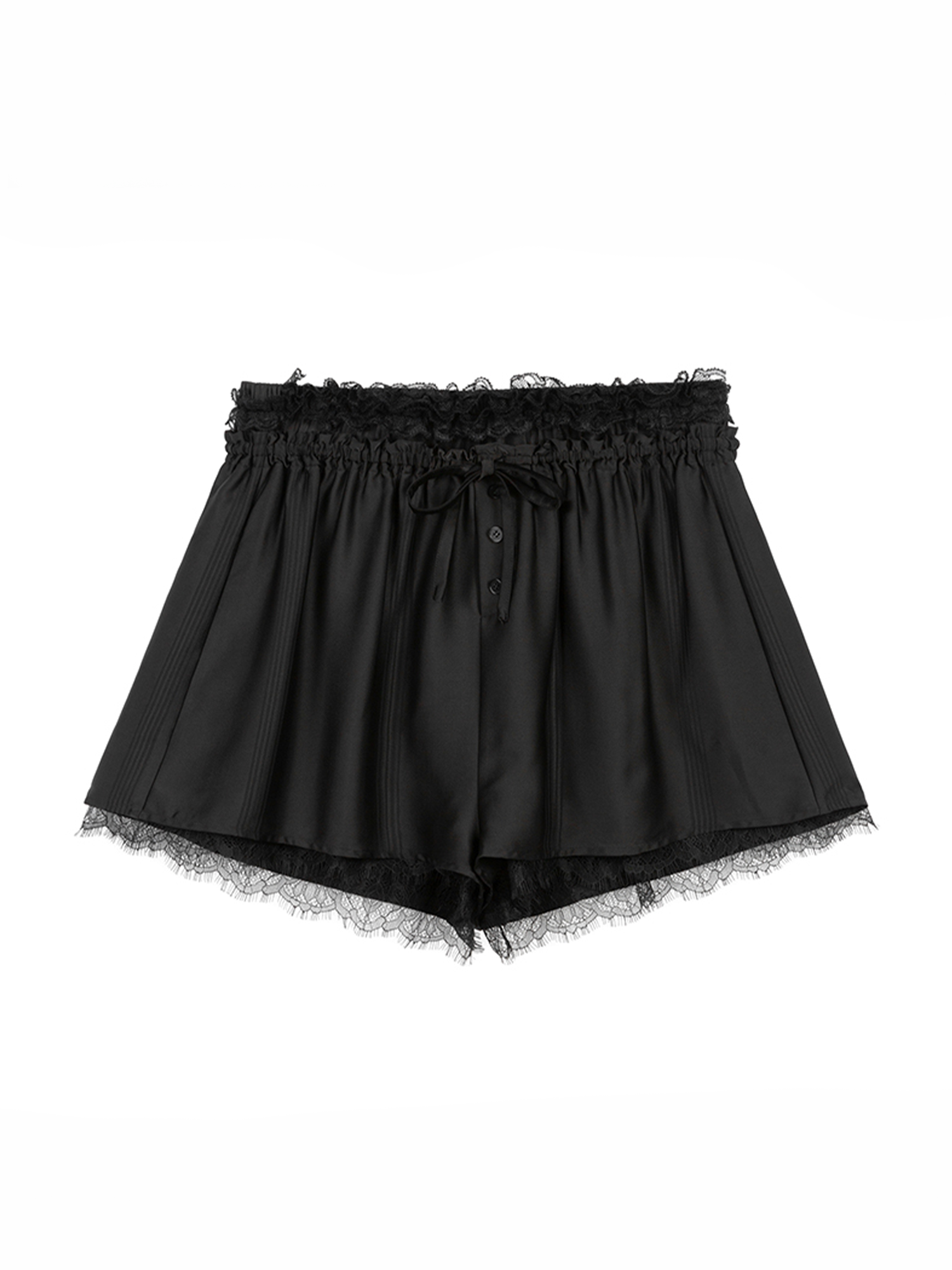 TUIMU Lace Panel Acetate Shorts-Shorts-S (Preorder)-Free Shipping Leatheretro