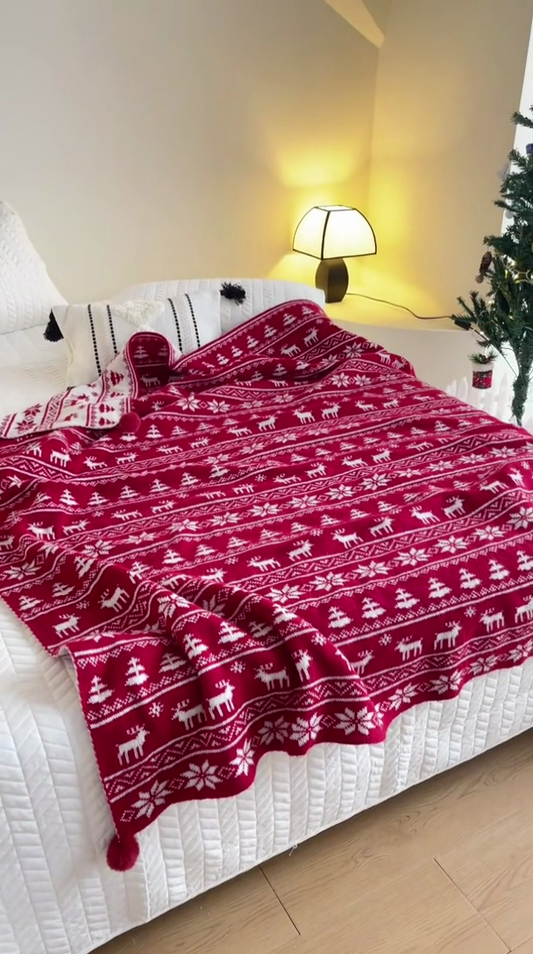 Merry christmas soft knitted blanket-Blankets-A-110x130cm-Free Shipping Leatheretro