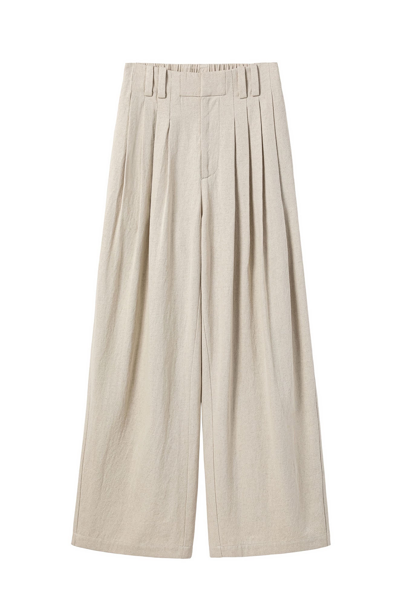ALVNG AR ANTS Essential Pleats Linen-Blend Wide-Leg Pants-Pants-XS-Brown (Preorder)-Free Shipping Leatheretro