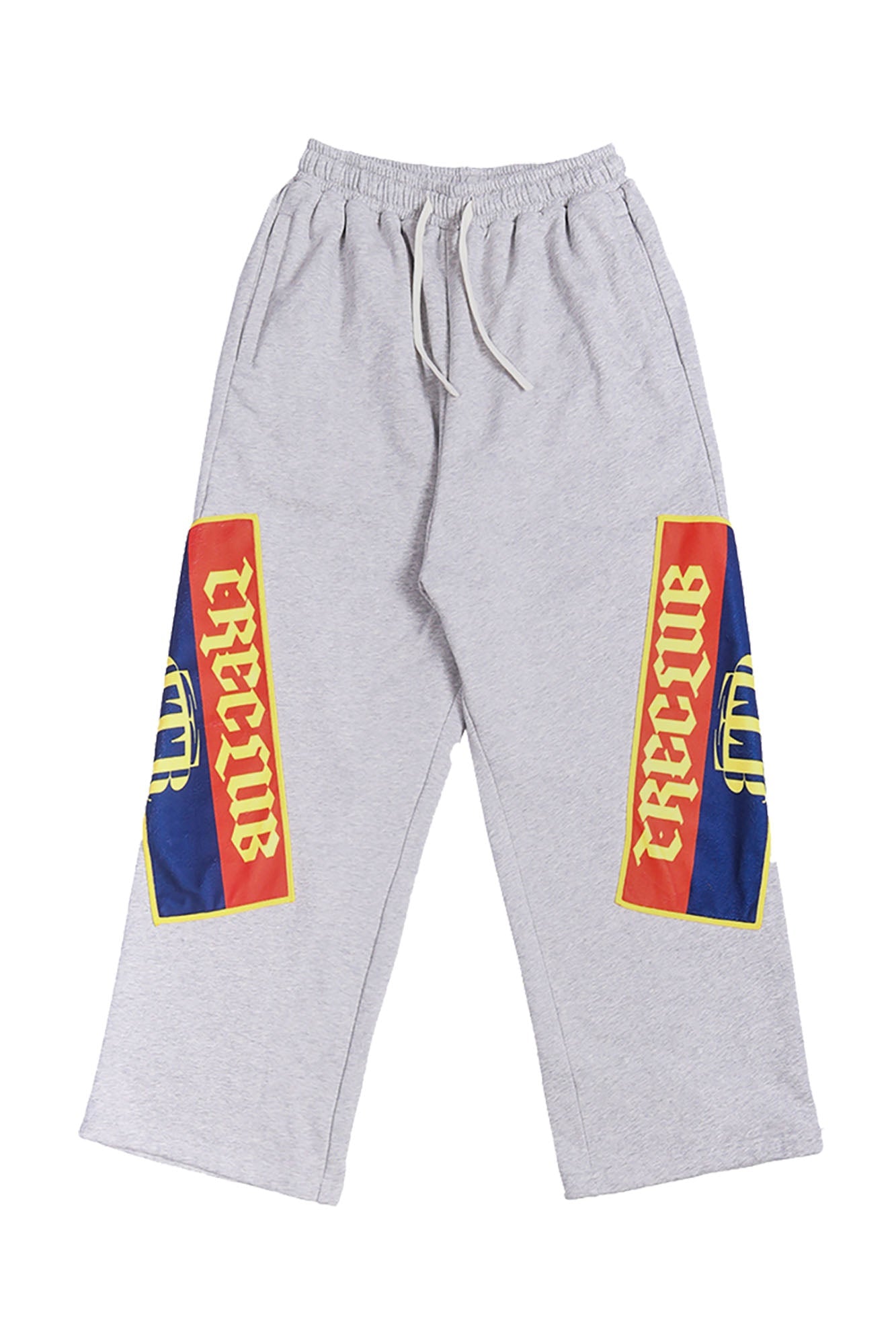 TRECLUB Graphic Patch Oversized Sweatpants-Pants-S-Gray-Free Shipping Leatheretro