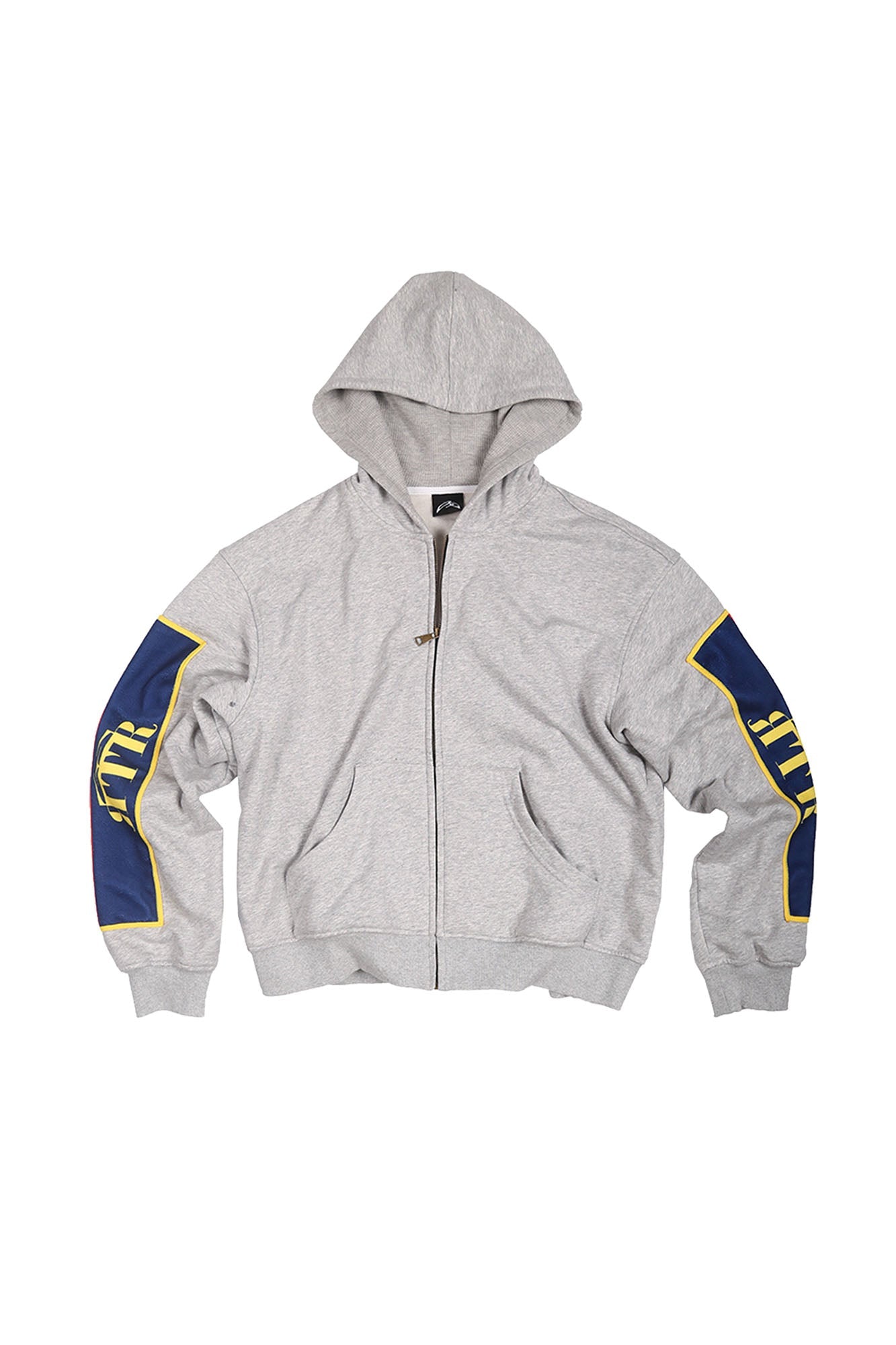 TRECLUB Graphic Patch Zip-Up Hoodie-Jacket-S-Gray-Free Shipping Leatheretro