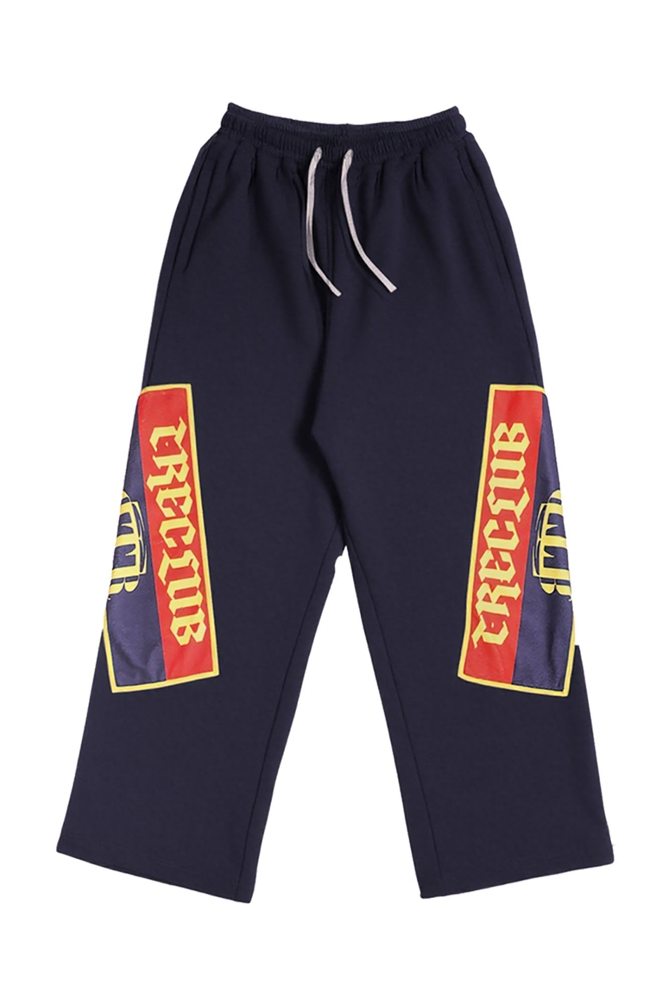 TRECLUB Graphic Patch Oversized Sweatpants-Pants-S-Gray-Free Shipping Leatheretro