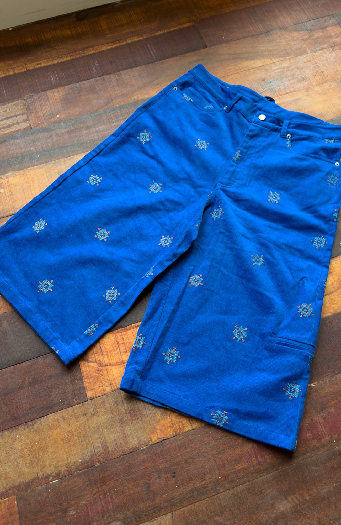 TRECLUB Embroidered Wide-leg Shorts-Shorts-S (preorder)-Free Shipping Leatheretro