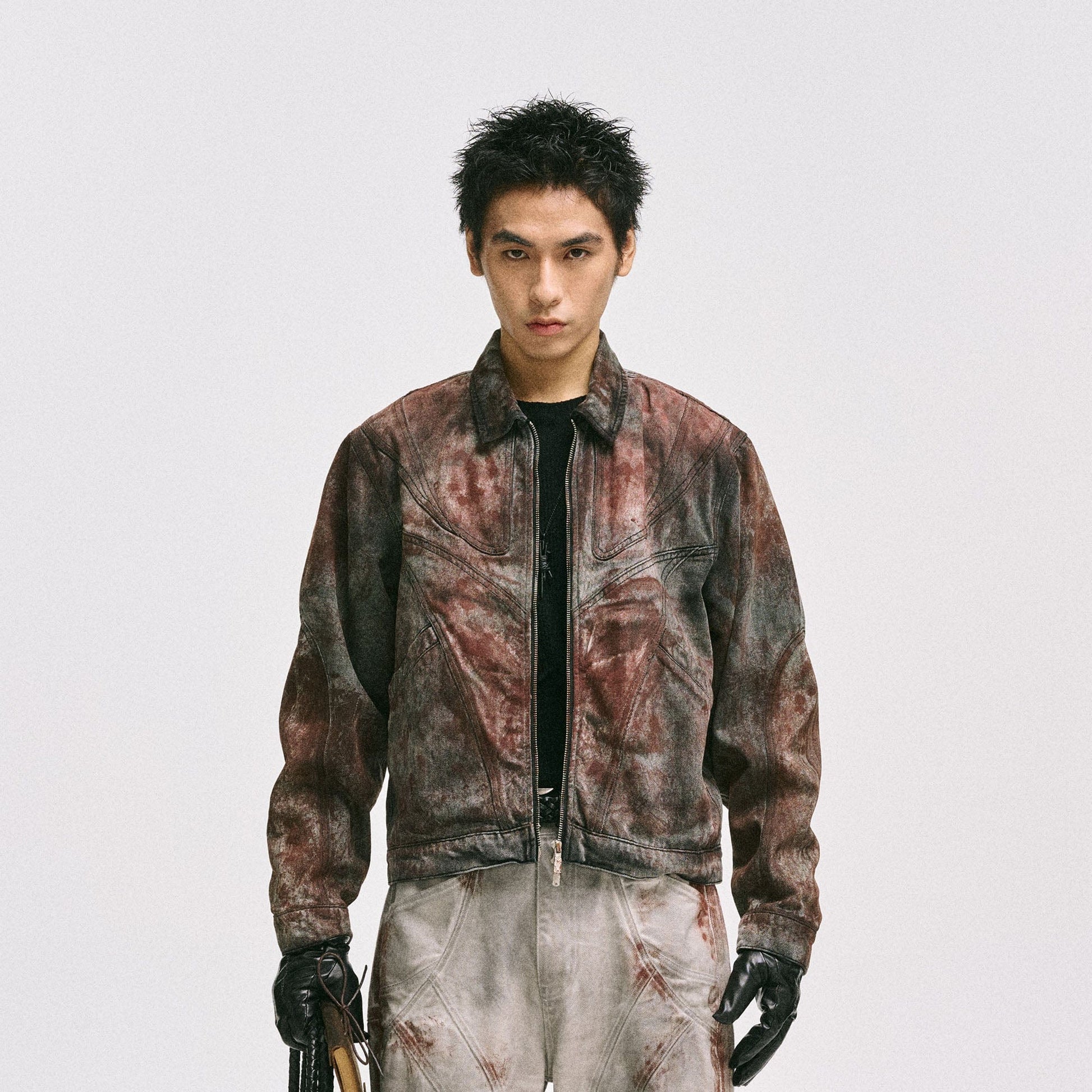 CATSSTAC Rust-Dye Denim Jacket-Jacket-M-Free Shipping Leatheretro