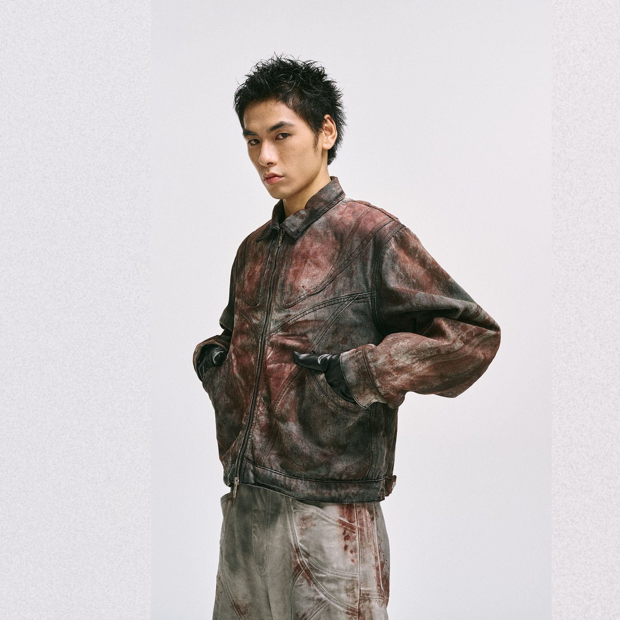 CATSSTAC Rust-Dye Denim Jacket-Jacket-M-Free Shipping Leatheretro