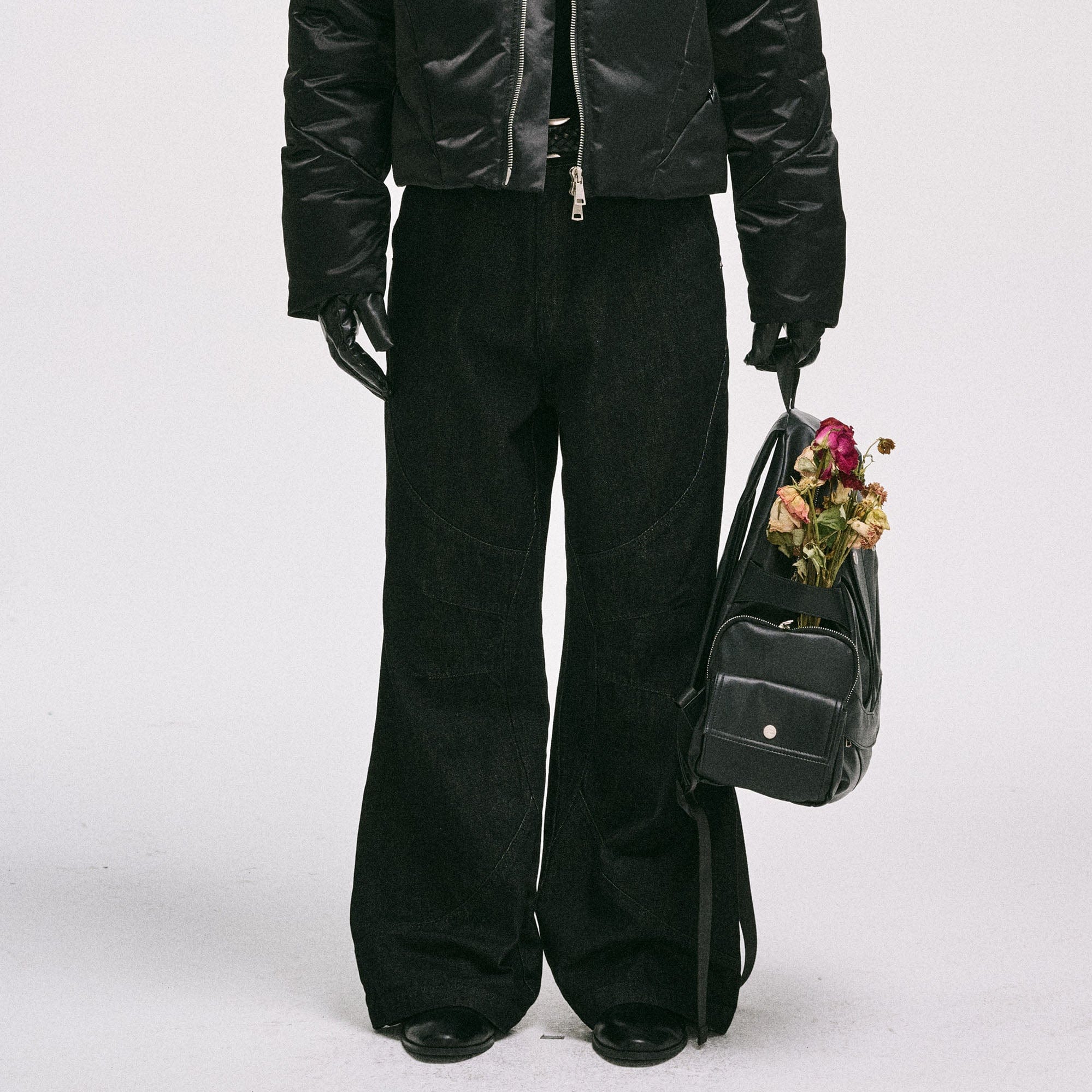 CATSSTAC Essential Panel Belt Wide-Leg Jeans-Jeans-M-Free Shipping Leatheretro