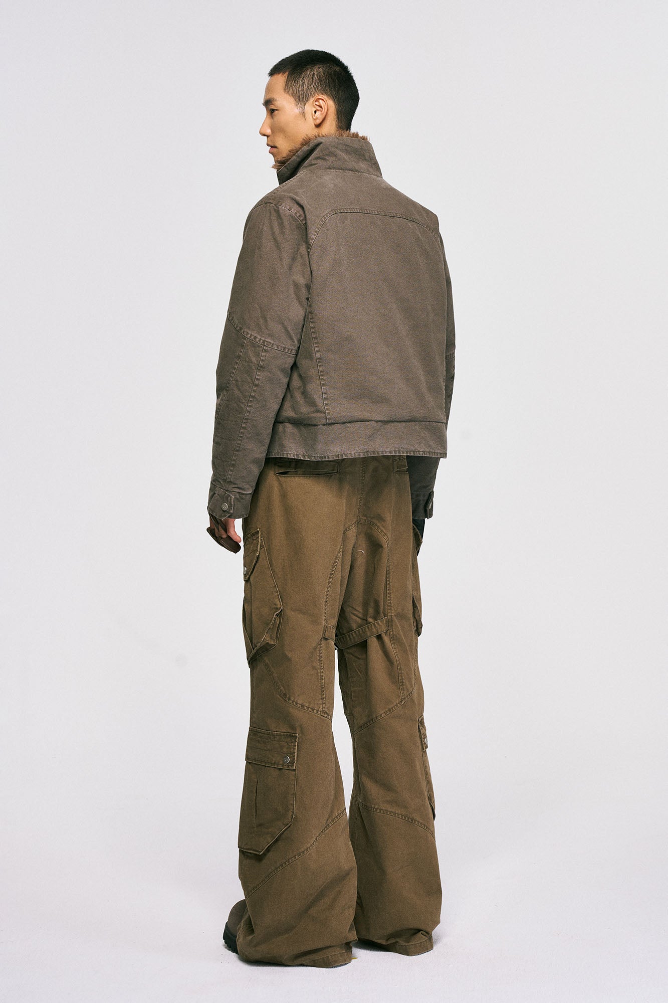 CATSSTAC Faux Fur Lining Washed Jacket-Jacket-M (Preorder)-Dark Gray-Free Shipping Leatheretro