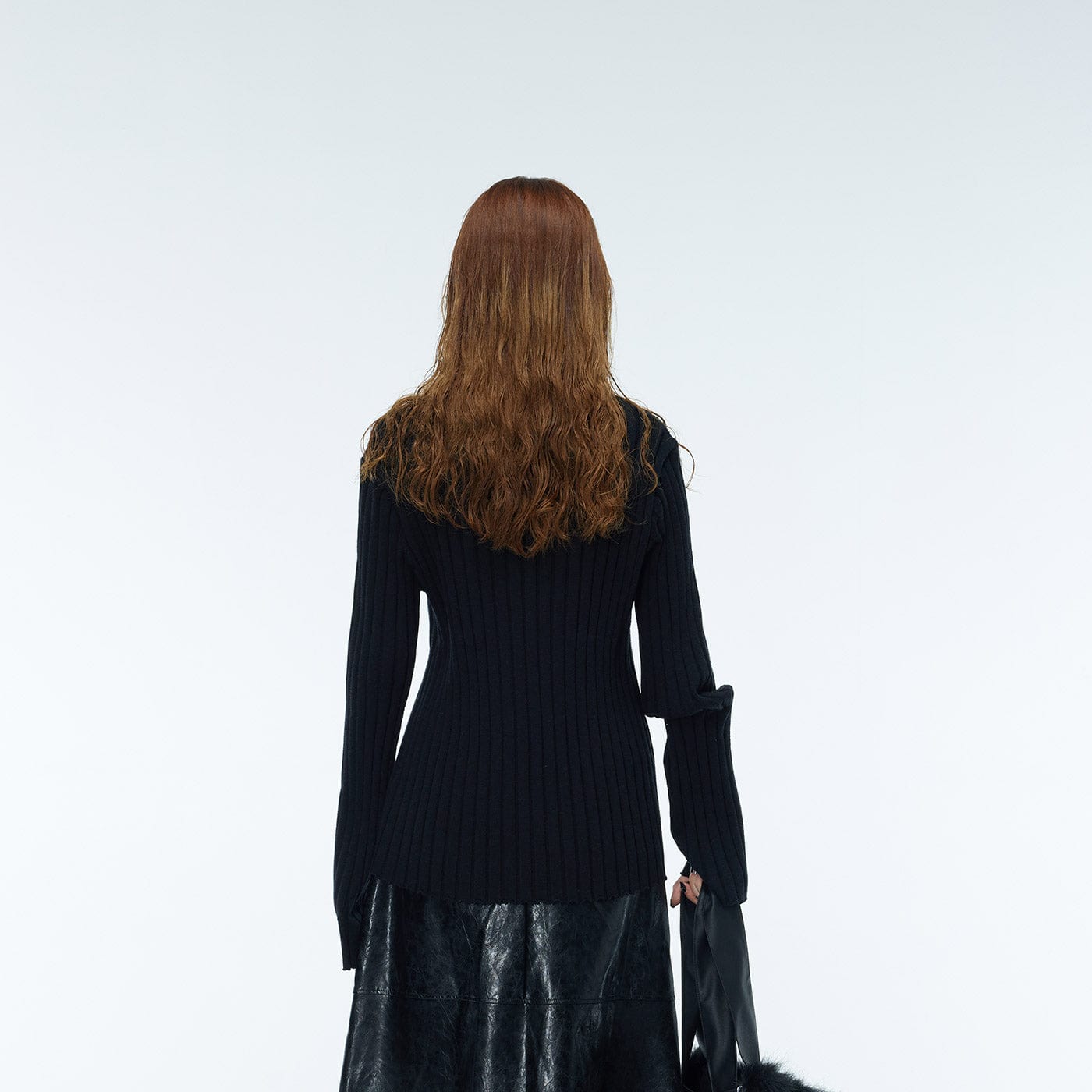 WHISTLEHUNTER Striped Logo Tag Slim-fit Sweater-Sweater-Grey-M-Free Shipping Leatheretro