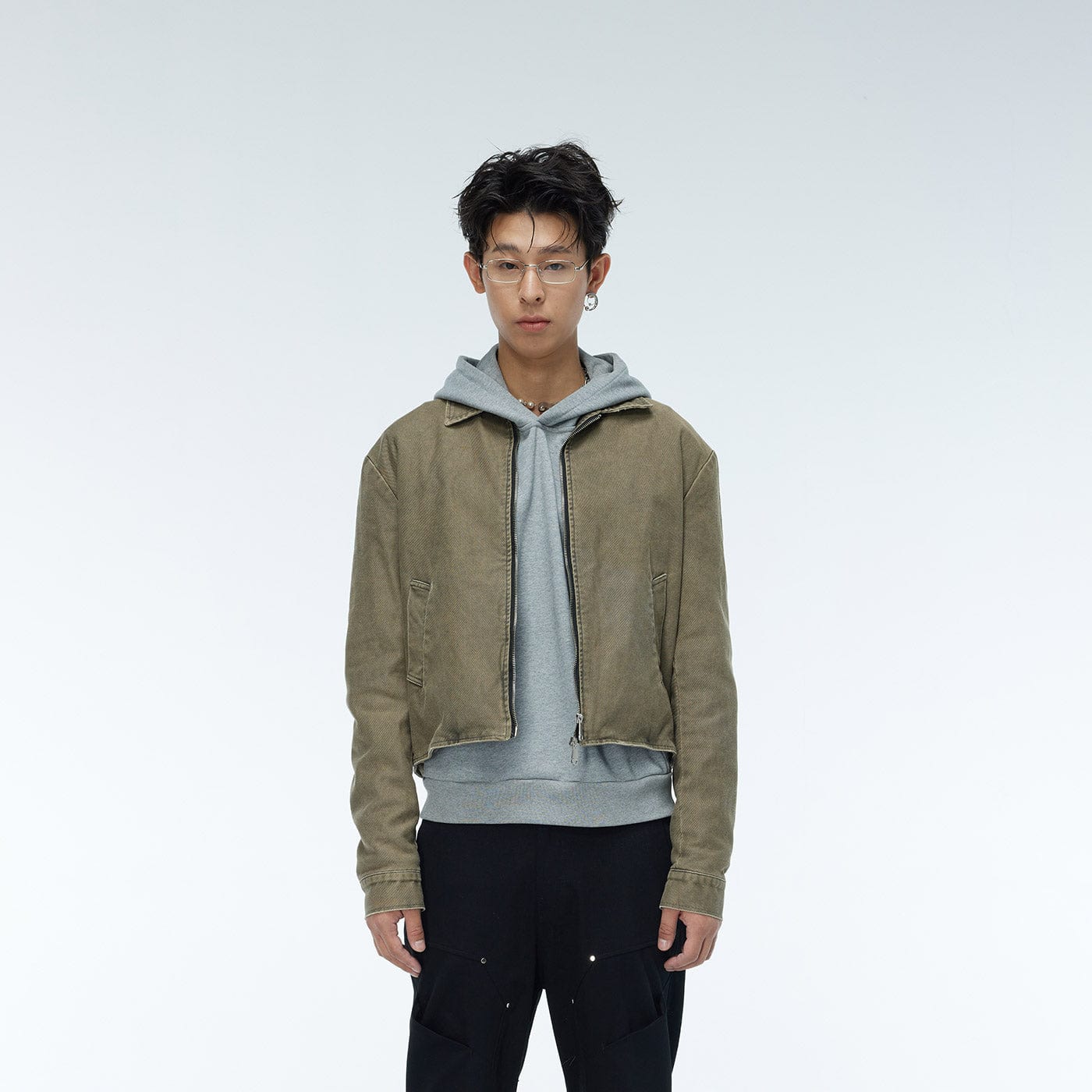 WHISTLEHUNTER Faded Cropped Jacket-Jacket-S-Brown-Free Shipping Leatheretro