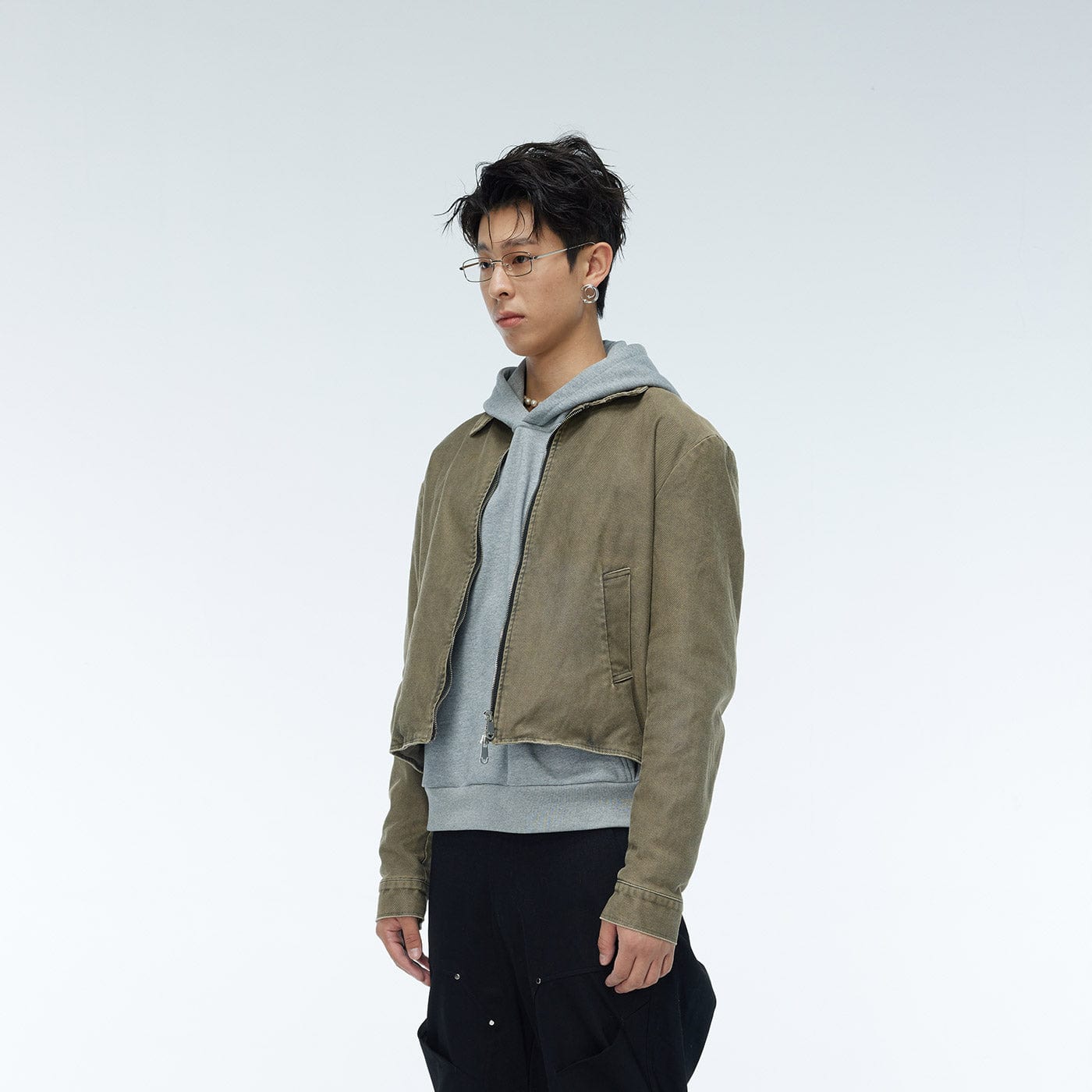 WHISTLEHUNTER Faded Cropped Jacket-Jacket-S-Brown-Free Shipping Leatheretro