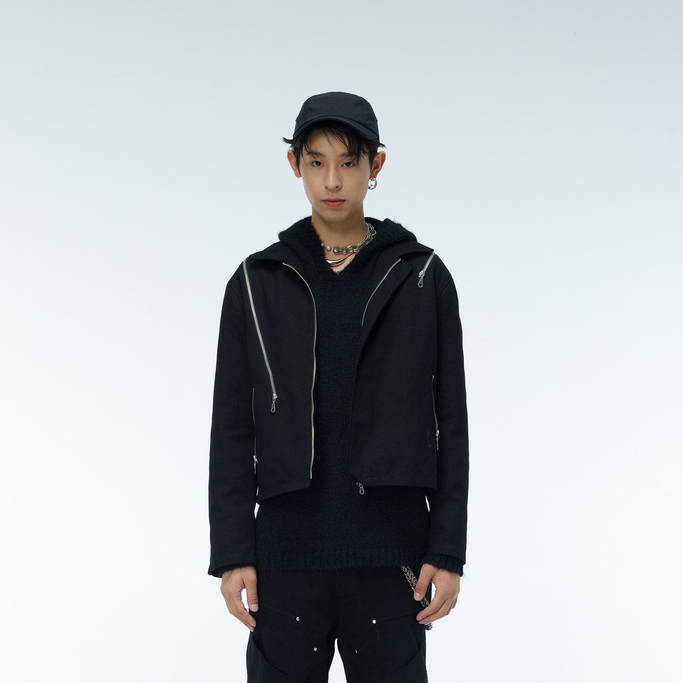 WHISTLEHUNTER Asymmetrical Zippers Jacket-Jacket-S-Khaki-Free Shipping Leatheretro