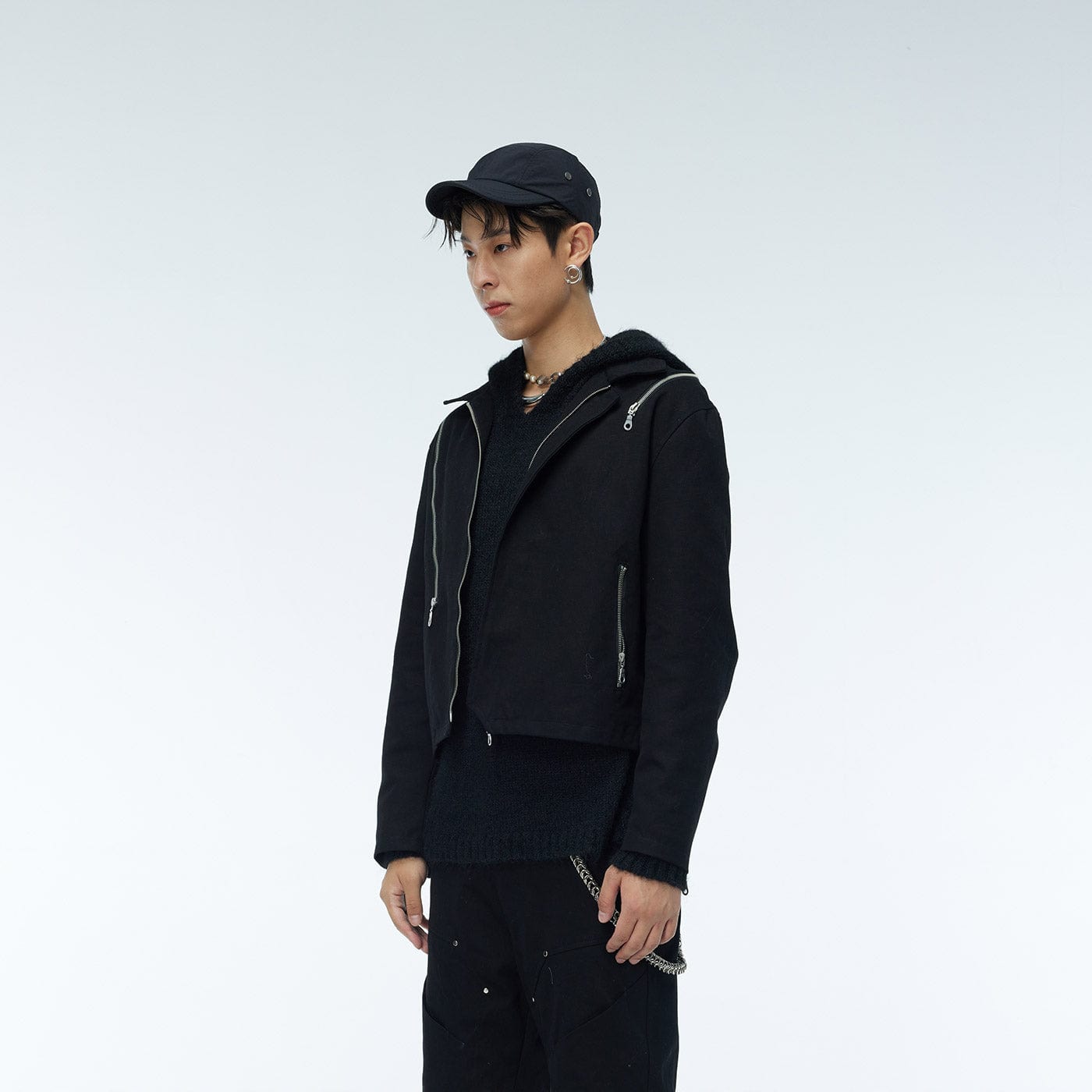 WHISTLEHUNTER Asymmetrical Zippers Jacket-Jacket-S-Khaki-Free Shipping Leatheretro