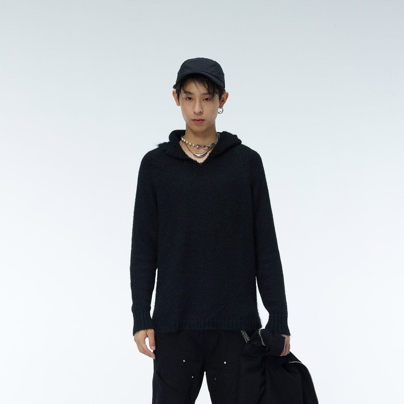 WHISTLEHUNTER Wool Hoodie-Sweater-Grey-M-Free Shipping Leatheretro